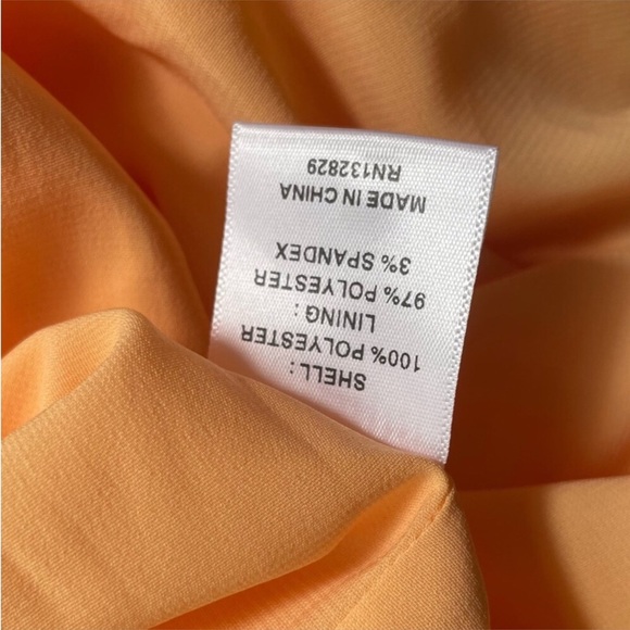 Lovers+Friends] Deep slits Drawstring neck line&waist Crepe Maxi Dress Tangerine - Picture 16 of 16